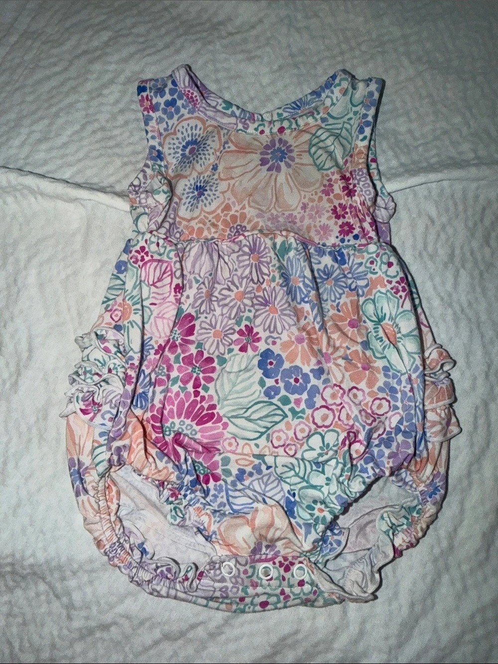 Little Sleepies Bubble Romper 6-12 months Doodle Blooms